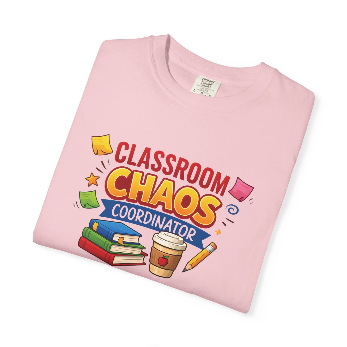 Classroom Chaos Coordinator T-shirt | Teacher Coffee Books Pencil