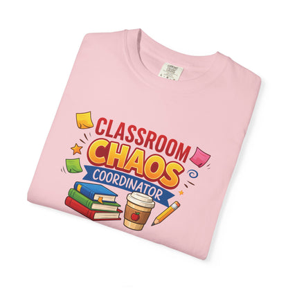 Classroom Chaos Coordinator T-shirt | Teacher Coffee Books Pencil
