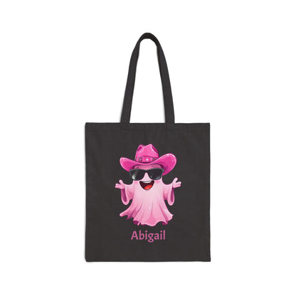 Playful Custom Tote Bag - Fun Pink Ghost Design, Cute Gift for Kids, Shopping, Beach, or Everyday Use