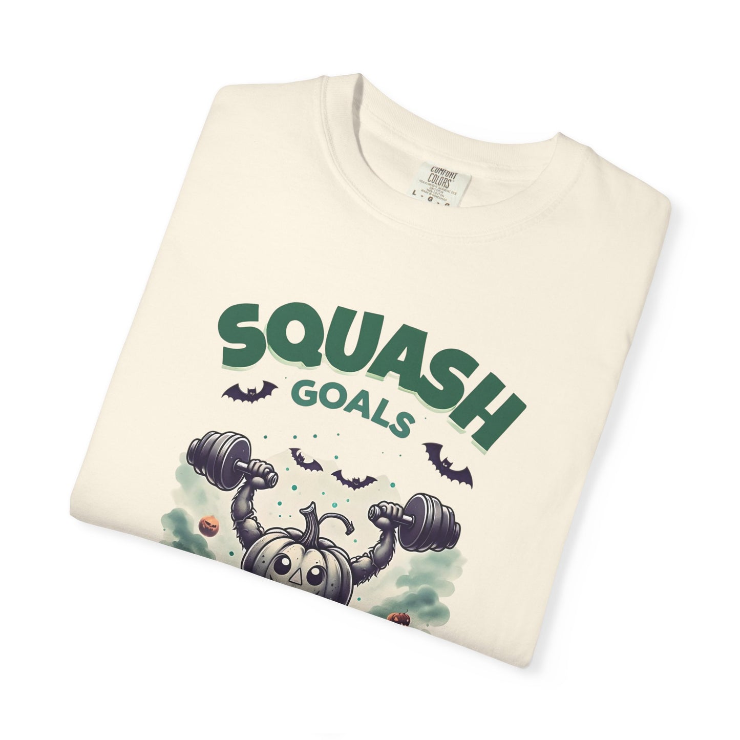 Halloween Fitness T-Shirt, Squash Goals Tee, Pumpkin Workout Shirt, Spooky Gym Wear, Fall Exercise Top, Unisex Apparel
