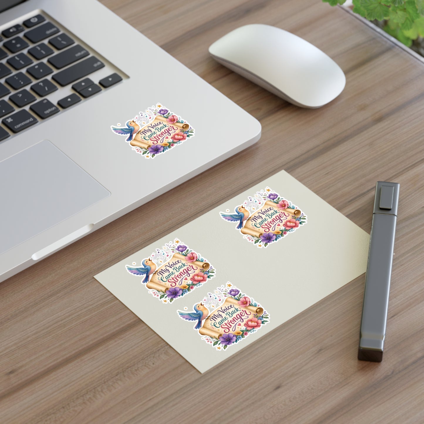 My Voice Came Back Stronger Sticker Sheet | Floral Hummingbird Inspirational
