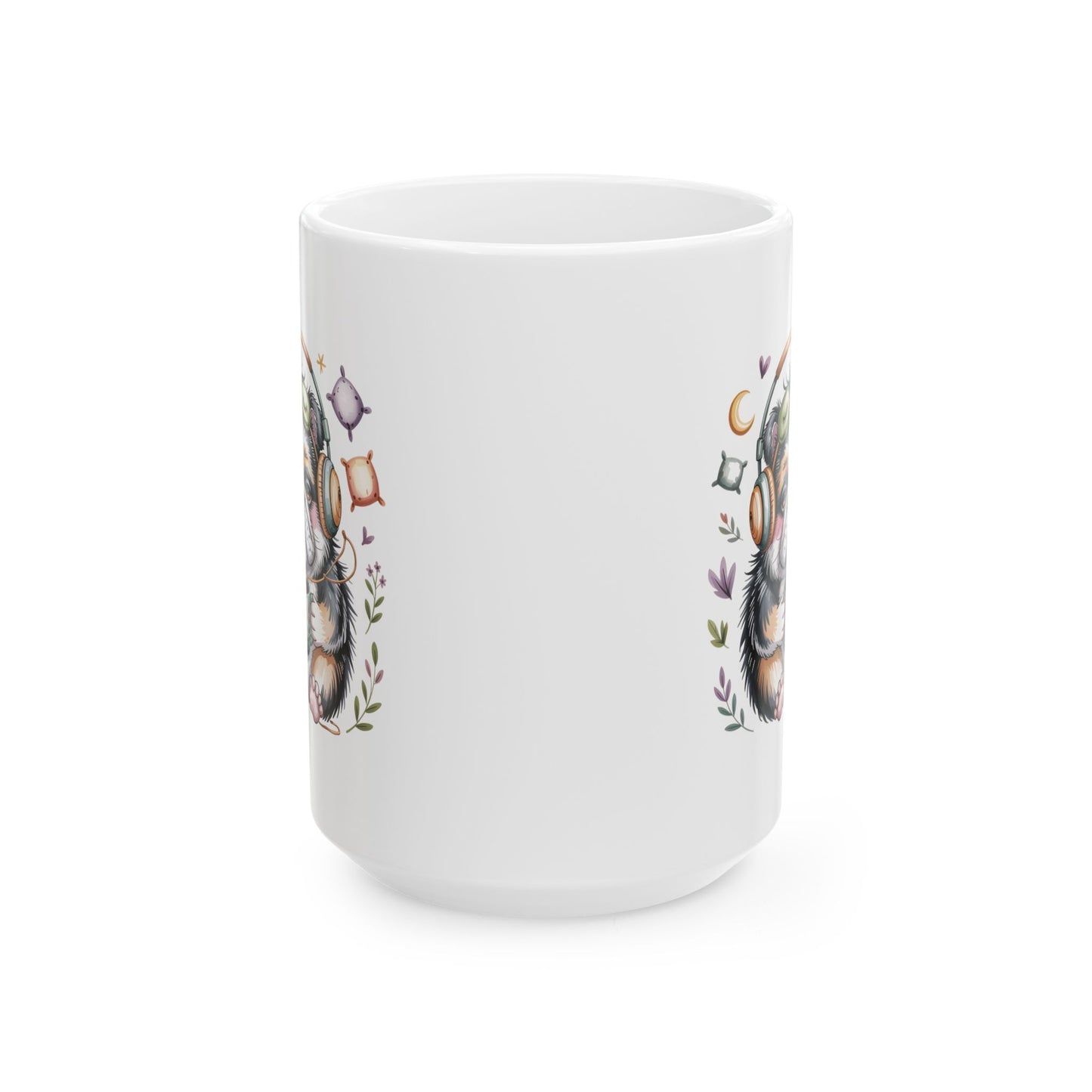 Sleepy Bulldog with Moon and Stars Mug | Ceramic Coffee Tea Cup