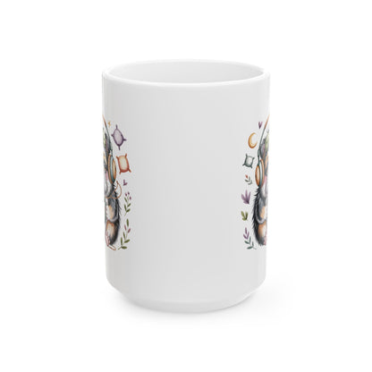 Sleepy Bulldog with Moon and Stars Mug | Ceramic Coffee Tea Cup