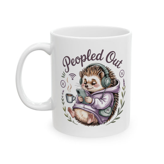 Tea Drinking Hedgehog Mug | Ceramic Coffee Cup 11oz 15oz