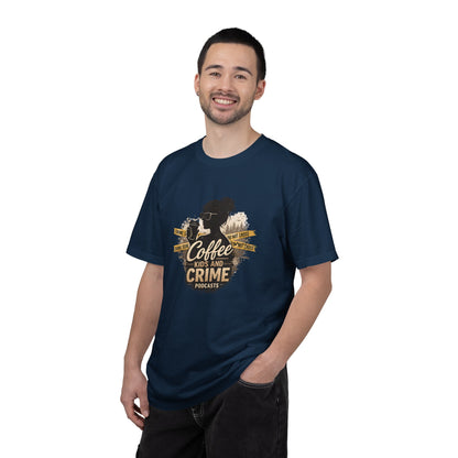 Coffee Kids and Crime Podcast Mom T-Shirt | Coffee Mug Silhouette Tee