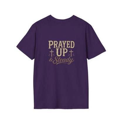 Prayed Up & Steady T-Shirt | Faith Scripture Cross Christian Tee