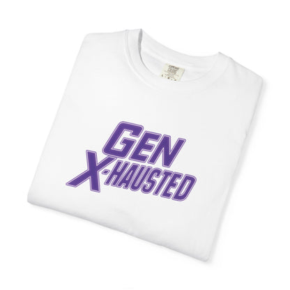 Gen X-Hausted Unisex T-shirt, Forgot Again Found Out Funny Tee, Gen X Humor Gift, Retro 80s 90s Shirt, Vintage Style Clothing