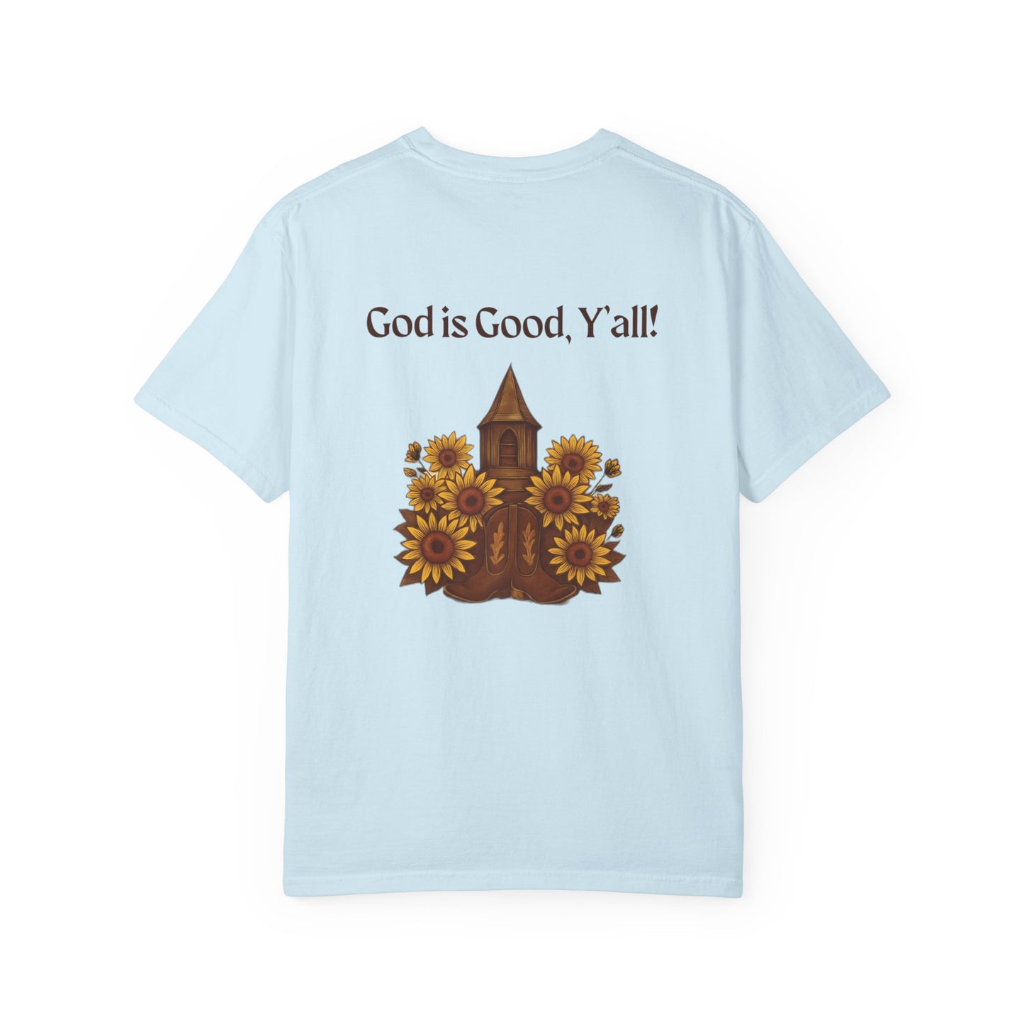 Unisex Sunflower Tee - Inspirational T-Shirt, God is Good Y'all, Casual Wear, Gift for Gardeners, Faith-Based Apparel
