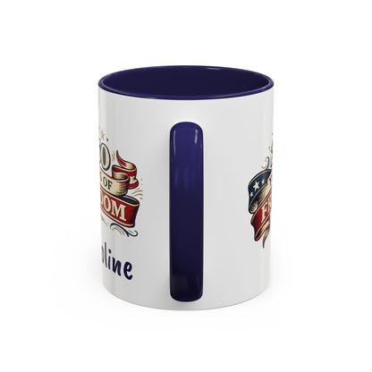 250 Years of Freedom Coffee Mug | Personalized Name - America 250th Anniversary, Semiquincentennial, Patriotic Gift, Heritage Celebration