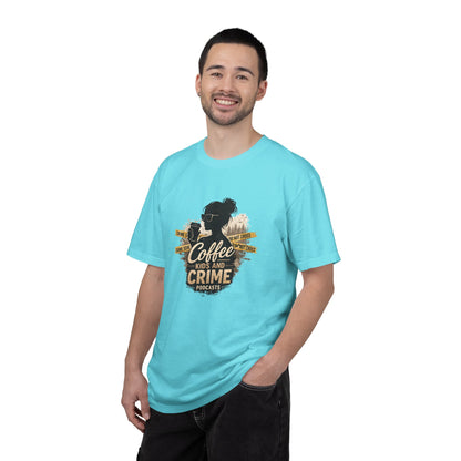 Coffee Kids and Crime Podcast Mom T-Shirt | Coffee Mug Silhouette Tee