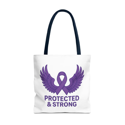Protected and Strong Awareness Tote Bag, Eco-Friendly Shoulder Bag, Reusable Grocery Bag, Canvas Shopping Tote, Gift for Activists,