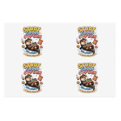 Study Group Captain Otter Sticker | Otter with Snacks Kiss-Cut Sticker