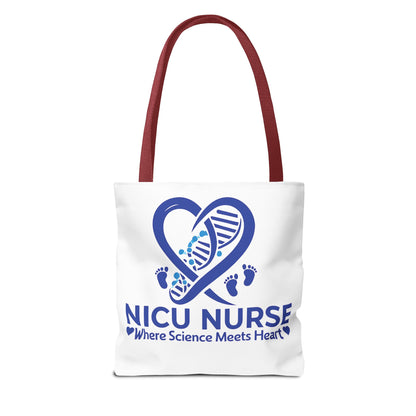 NICU Nurse Tote Bag, Science Meets Heart Bag, Gift for Nurses, Healthcare Tote, Personalized Nurse Gift
