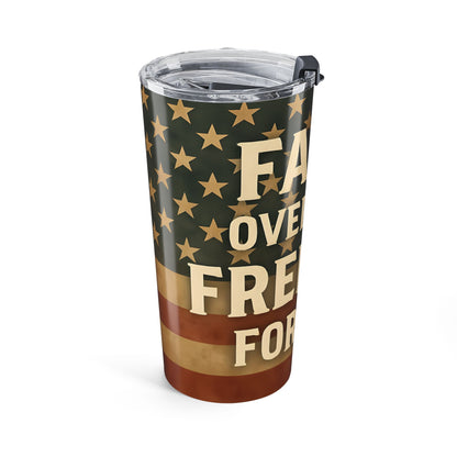 Faith Over Fear Freedom Forever Tumbler, Christian Gift, Inspirational Drinkware, Religious Quote Cup, Motivational Travel Mug, Positive