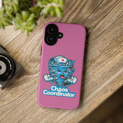 Chaos Coordinator Phone Case, Fun Nurse Gift, Tough Cases for Healthcare Heroes, Unique Cell Phone Cover, Funny Medical Humor/ Pink