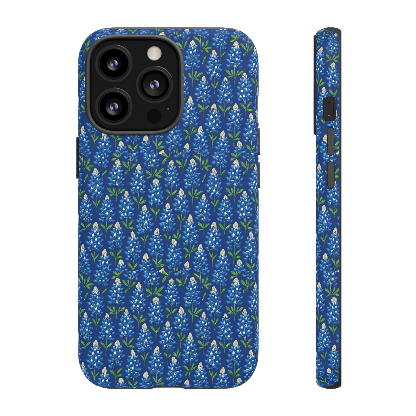 Phone Case, Texas Bluebonnet Tough Case, Navy Floral Phone Cover, Protective iPhone Case, Samsung Galaxy Case, Texas Wildflower Gift