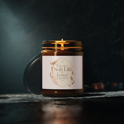 Soft Life Scented Candle amber jar | soy candle
