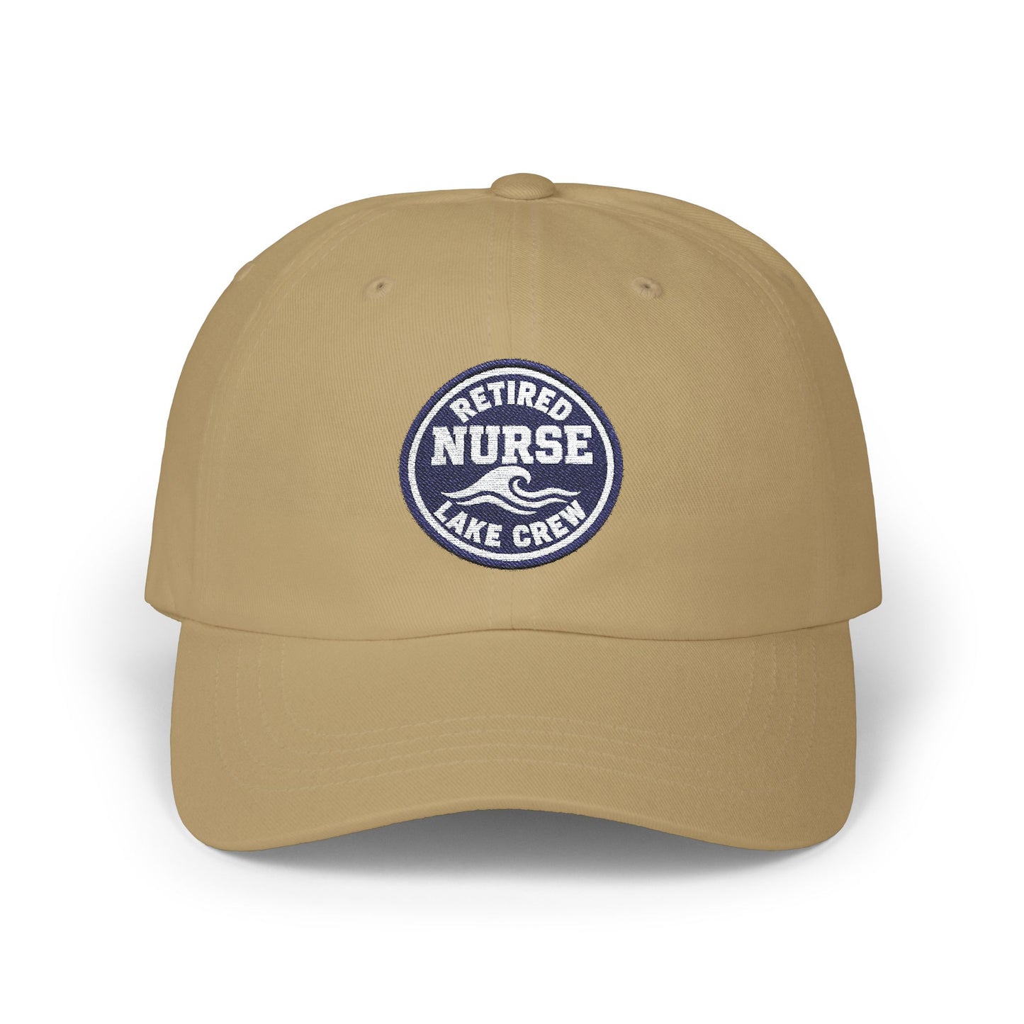 Retired Nurse Lake Crew Dad Cap | Embroidered Patch Adjustable Hat