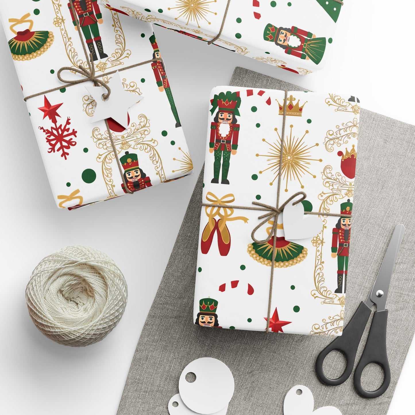 Nutcracker Pattern Wrapping Paper | Christmas Holiday Gift Wrap Roll