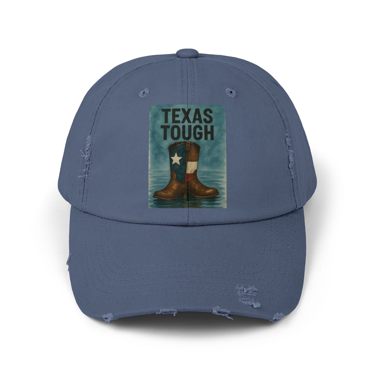 Cap Texas Tough Cowboy Boots, Unisex Baseball Hat, Distressed Cap, Texas Flood Support, Tragedy Relief Gift