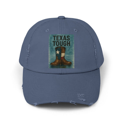 Cap Texas Tough Cowboy Boots, Unisex Baseball Hat, Distressed Cap, Texas Flood Support, Tragedy Relief Gift