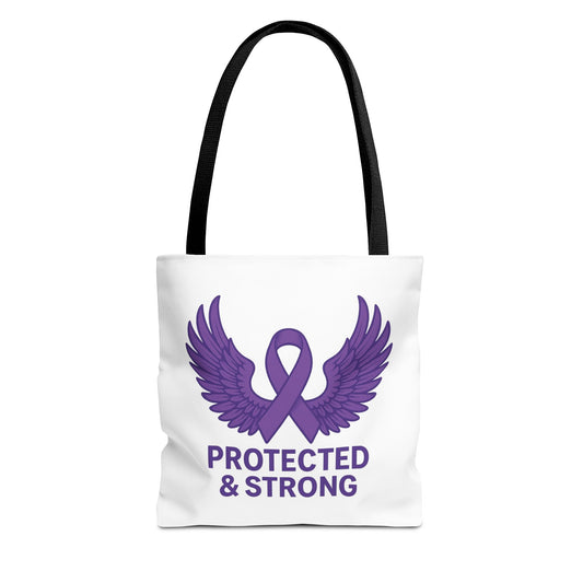Protected and Strong Awareness Tote Bag, Eco-Friendly Shoulder Bag, Reusable Grocery Bag, Canvas Shopping Tote, Gift for Activists,