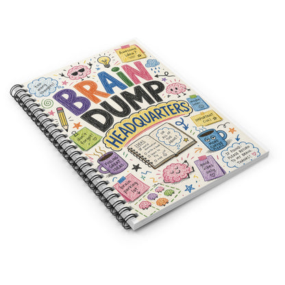 Brain Dump Headquarters Spiral Notebook | Ruled Journal for Notes