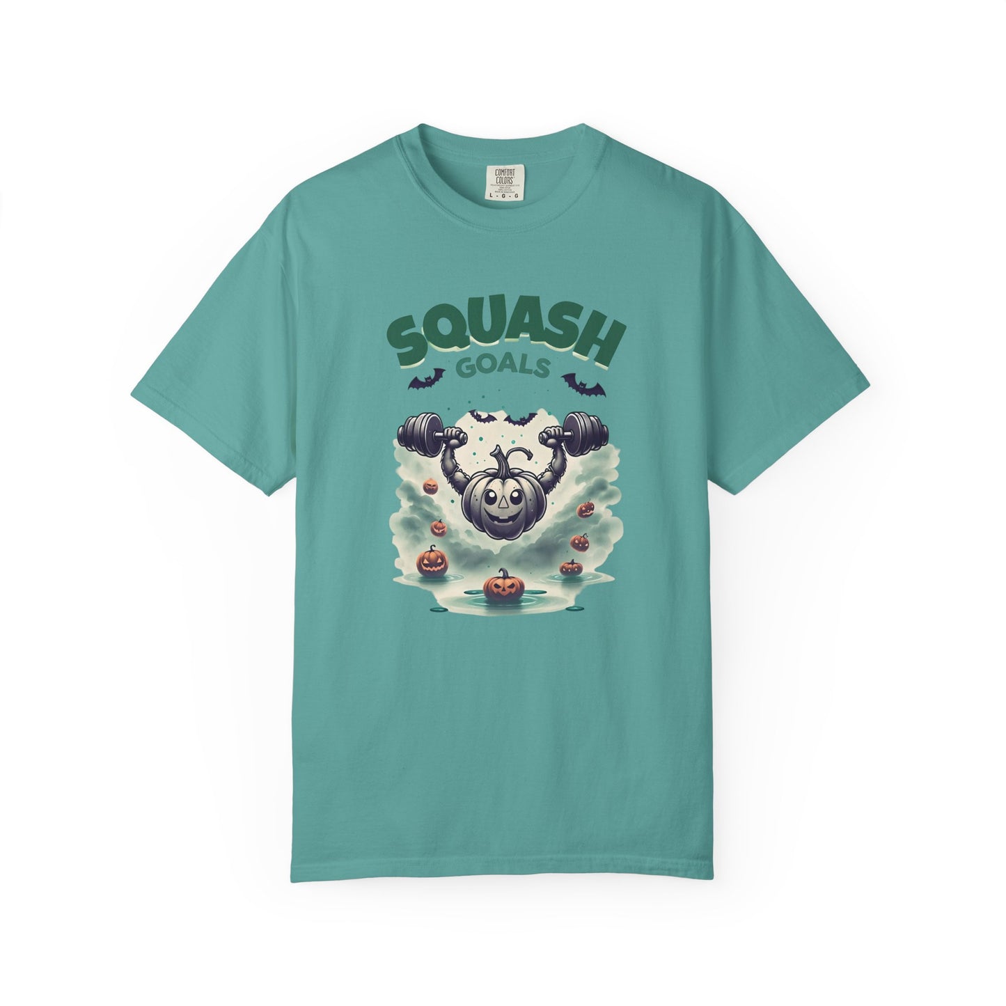 Halloween Fitness T-Shirt, Squash Goals Tee, Pumpkin Workout Shirt, Spooky Gym Wear, Fall Exercise Top, Unisex Apparel