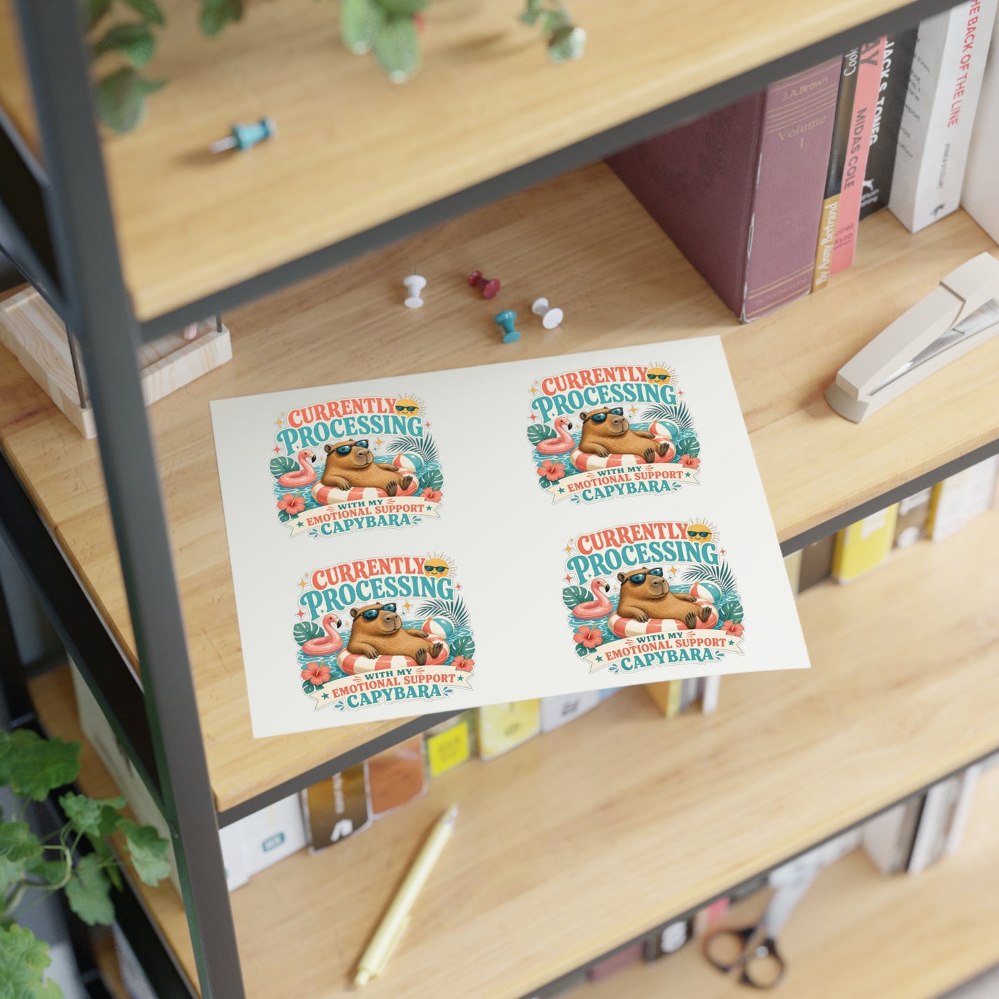 Currently Processing Capybara Sticker Sheet | Cute Relaxing Animal Stickers