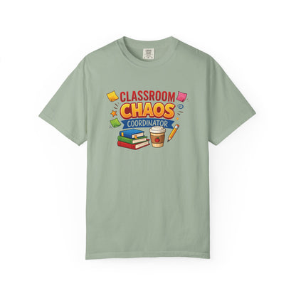 Classroom Chaos Coordinator T-shirt | Teacher Coffee Books Pencil