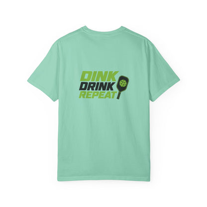 Dink Drink Repeat T-shirt | Pickleball Paddle Graphic