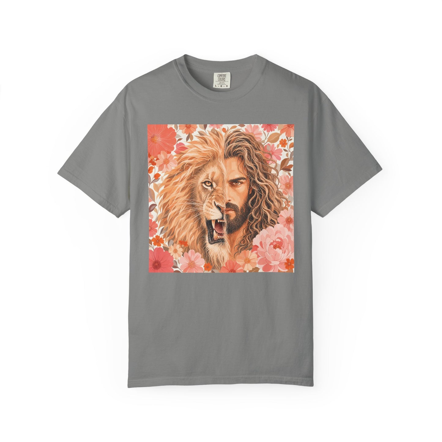 Jesus Lion of Judah split face portrait T-Shirt | Inspirational faith tee