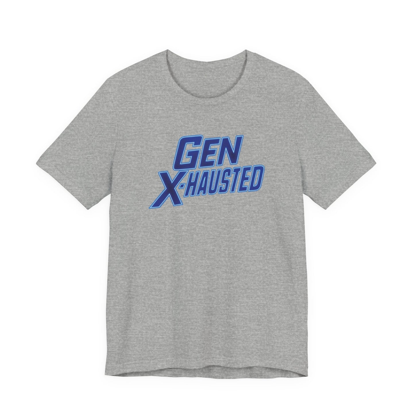 Gen X-Hausted Unisex Tee - Retro Humor Tee, Gift for Gen X, Casual Wear, Trendy Graphic Shirt, Unique Meme Apparel