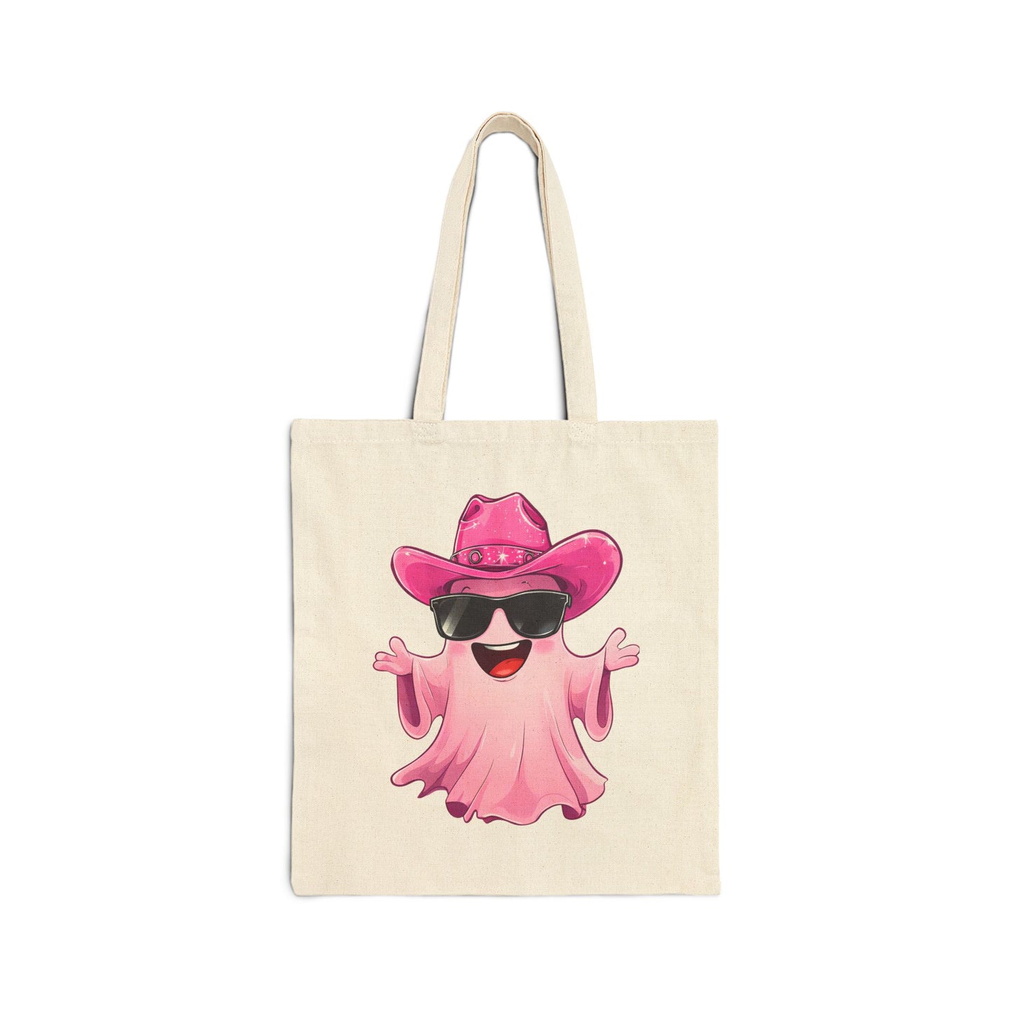 Playful Custom Tote Bag - Fun Pink Ghost Design, Cute Gift for Kids, Shopping, Beach, or Everyday Use