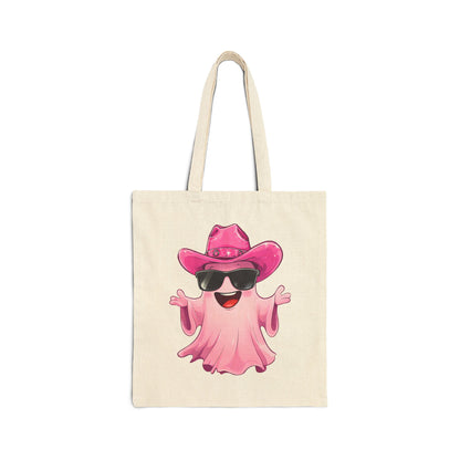 Playful Custom Tote Bag - Fun Pink Ghost Design, Cute Gift for Kids, Shopping, Beach, or Everyday Use