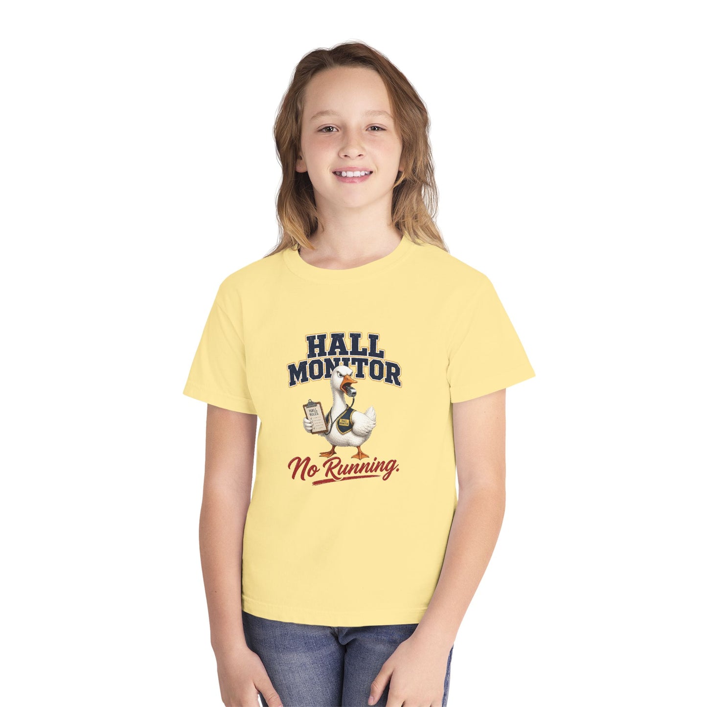 Hall Monitor Goose No Running Tee | Kids school safety shirt