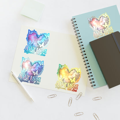 Autism Different Not Less sticker sheets | Heart puzzle butterfly design