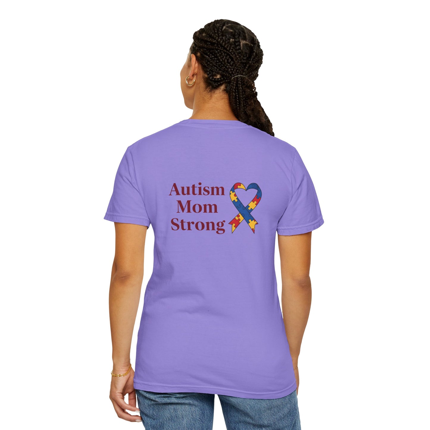 Autism Mom Strong T-shirt | Autism Awareness Puzzle Ribbon