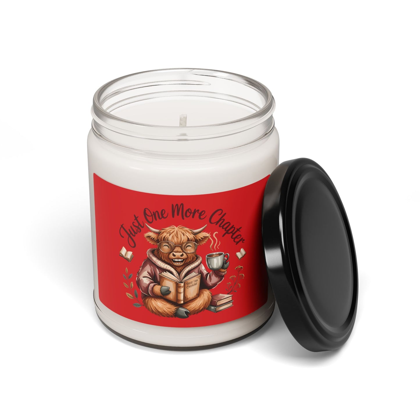 Just One More Chapter Candle, Soy Candle | Cozy Reading Highland Cow 9oz