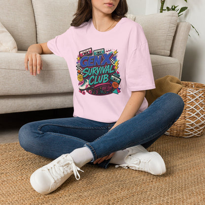 Gen X Survival Club T-Shirt | 80s Retro Cassette Graphic