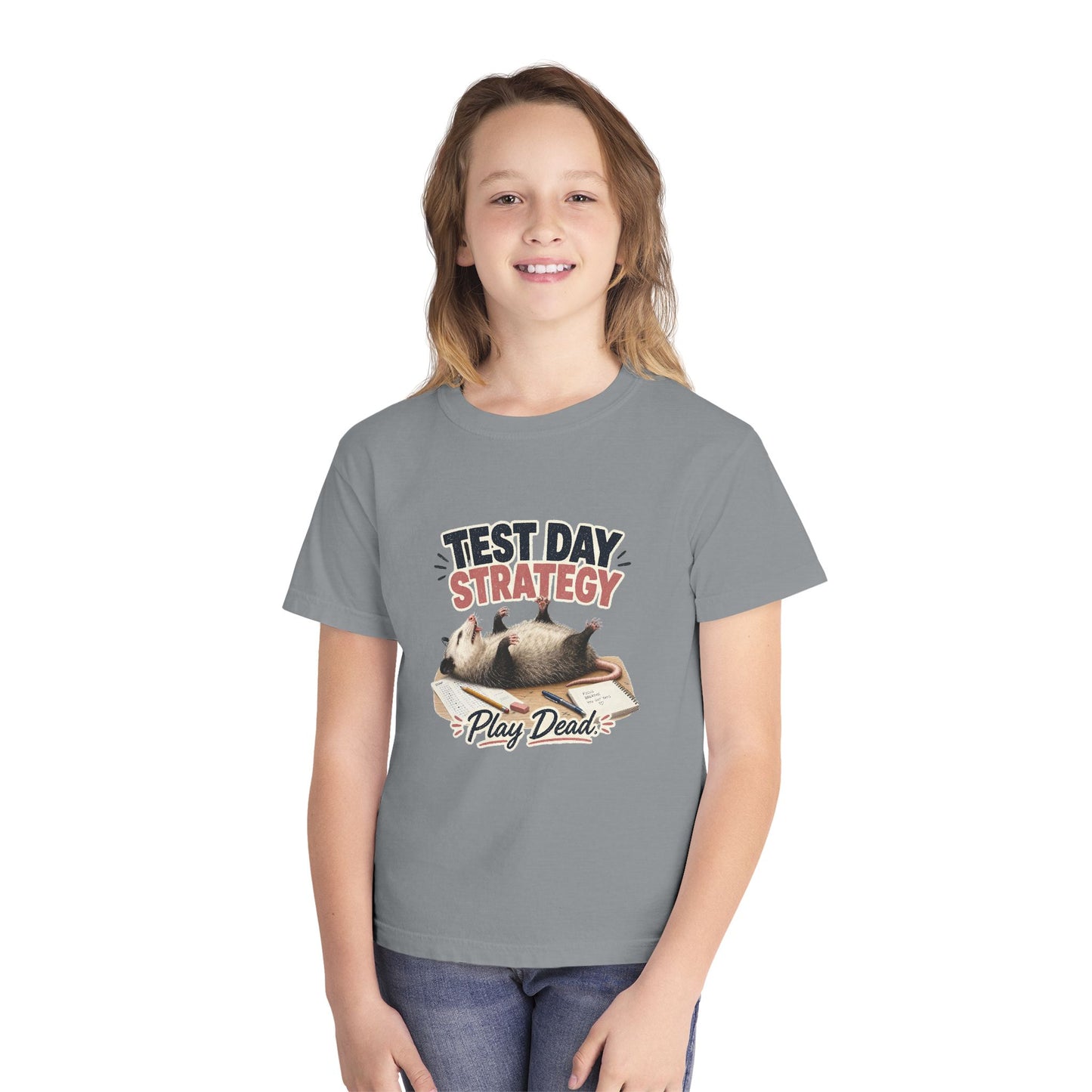 Test Day Strategy Play Dead Youth Tee | Possum Illustration, Back-to-School