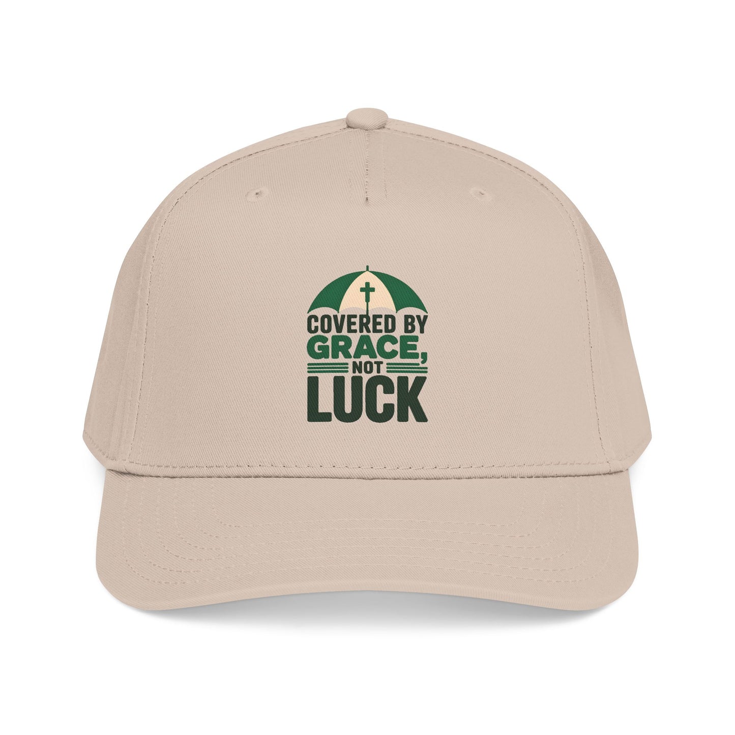 Covered by Grace Not Luck baseball cap | Christian faith hat