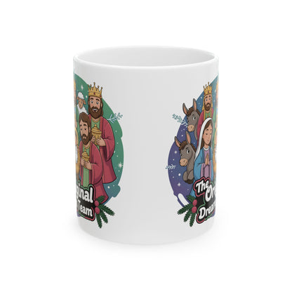 Ceramic Mug, The Original Dream Team Nativity Christmas Mug, Holiday Gift, Nativity Scene Cup, Christmas Decor, 11oz Mug, 15oz Mug