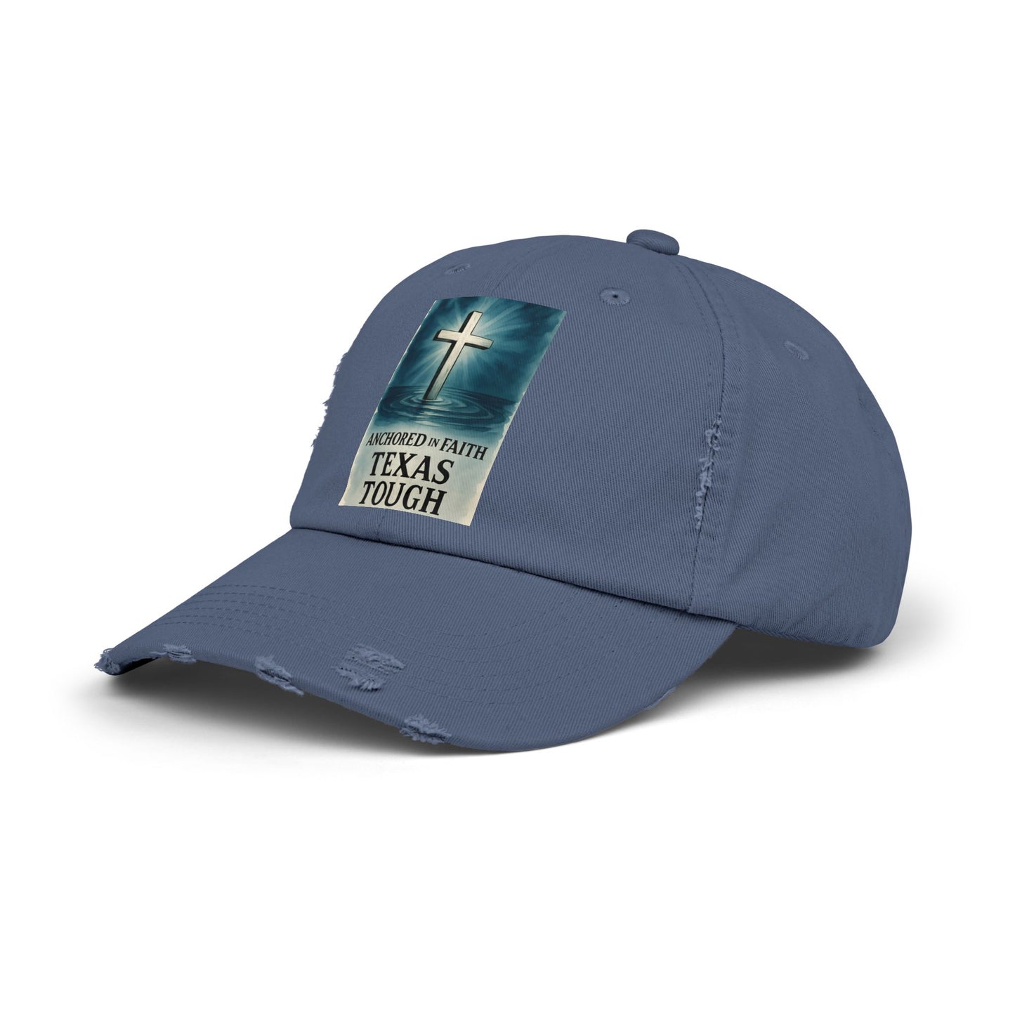 Cap, Anchored in Faith Texas Tough Distressed Hat, Unisex Baseball Cap, Texas Strength Tragedy Gift, Faithful Gift, Inspirational Headwear,
