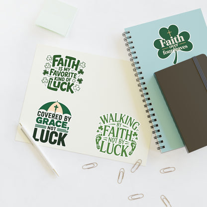 Faith Over Luck Sticker Sheet | Christian Inspirational Stickers