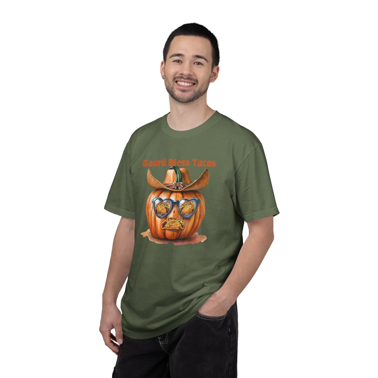 Funny Halloween T-Shirt, Gourd Bless Tacos Tee, Unisex Graphic Tee, Taco Lover Shirt, Fall Festival Apparel, Cute Pumpkin Shirt