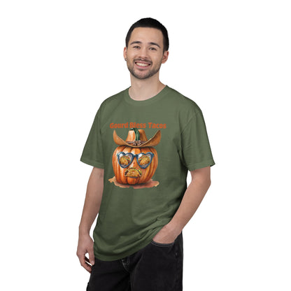 Funny Halloween T-Shirt, Gourd Bless Tacos Tee, Unisex Graphic Tee, Taco Lover Shirt, Fall Festival Apparel, Cute Pumpkin Shirt
