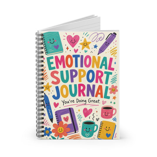 Emotional Support Journal Spiral Notebook | Cute Positive Mental Health