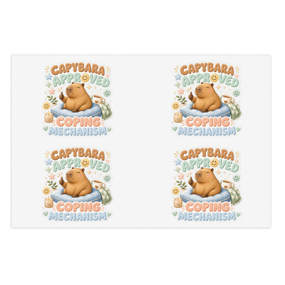 Capybara Approved Coping Mechanism Sticker Sheet | Cute Relaxing Animal Stickers