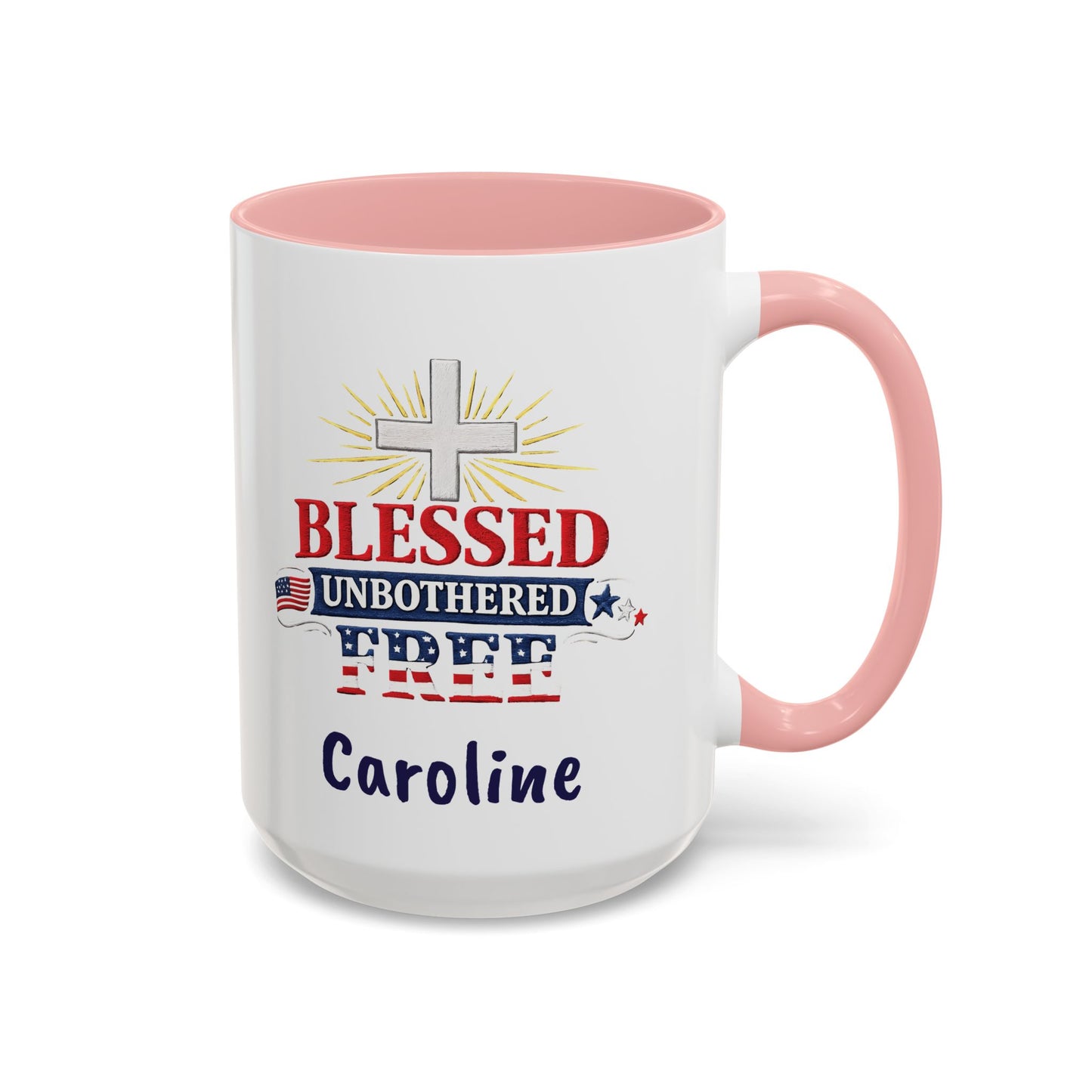 Blessed Unbothered Free, Coffee Mug | Accent Coffee Mug